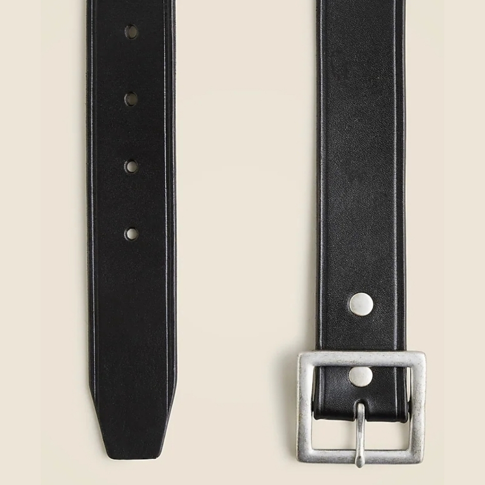 J. Crew Wallace & Barnes Italian Leather Belt with Square Brass Buckle